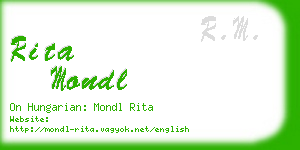 rita mondl business card